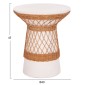 ΒΟΗΘΗΤΙΚΟ ΤΡΑΠΕΖΙ ΣΤΡΟΓΓΥΛΟ DELIA HM18167.02 FIBER CEMENT ΛΕΥΚΟ & RATTAN Φ40x45Υεκ