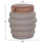 ΣΚΑΜΠΟ PUFFAT HM18172.03 FIBER CEMENT ΓΚΡΙ- ΞΥΛΟ TEAK TOP Φ45x46Υεκ.