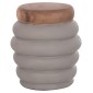 ΣΚΑΜΠΟ PUFFAT HM18172.03 FIBER CEMENT ΓΚΡΙ- ΞΥΛΟ TEAK TOP Φ45x46Υεκ.