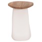 ΒΟΗΘΗΤΙΚΟ ΤΡΑΠΕΖΙ AIDA HM4692.02 FIBER CEMENT ΛΕΥΚΟ--ΞΥΛΟ TEAK TOP 47x60x59Υεκ