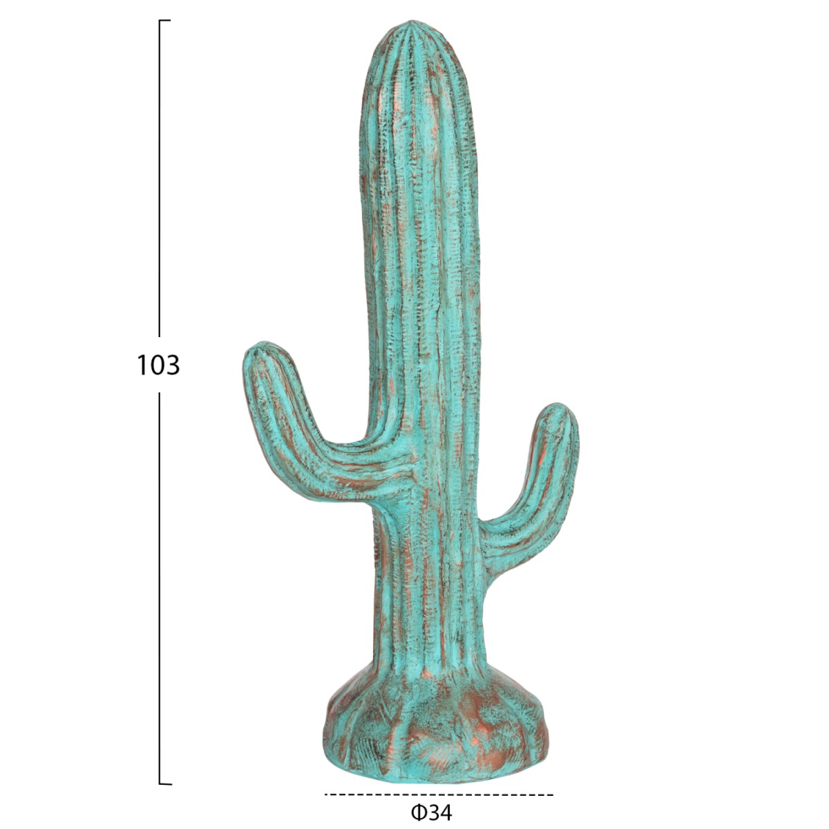 ΔΙΑΚΟΣΜΗΤΙΚΟΣ ΚΑΚΤΟΣ ΔΑΠΕΔΟΥ CACTUS HM4386.03M ΓΥΨΟΣ ΣΕ ΤΙΡΚΟΥΑΖ 54x34x103Υεκ.