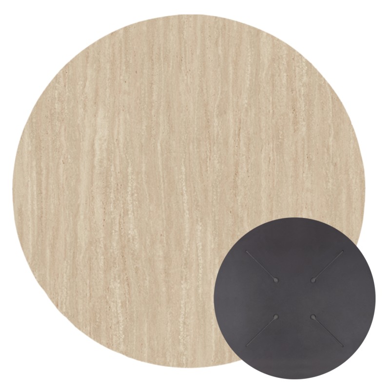 ΕΠΙΦΑΝΕΙΑ ΤΡΑΠΕΖΙΟΥ HPL ΣΤΡΟΓΓΥΛΗ HM5841.35 TRAVERTINE Φ60εκ.
