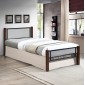 ΚΡΕΒΑΤΙ ΜΟΝΟ RAYVEN HM689 RUBBERWOOD ΣΕ DIRTY OAK-ΜΕΤΑΛΛΟ ΣΕ ΜΑΥΡΟ--ΓΙΑ 90x190εκ