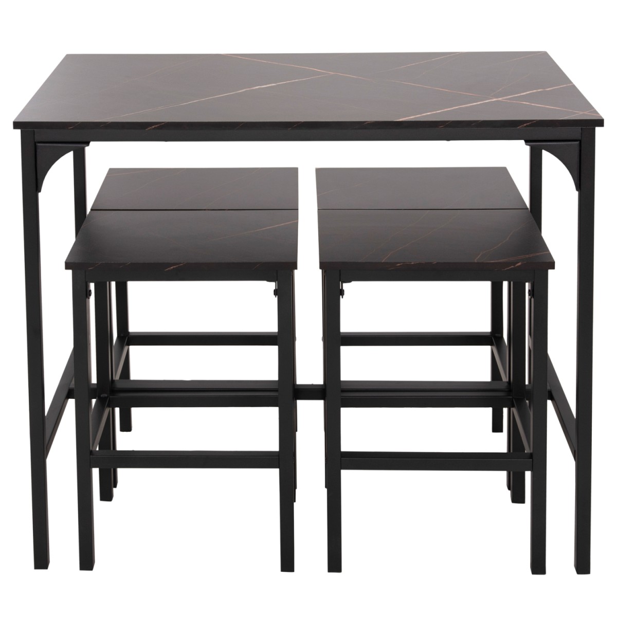 ΣΕΤ ΤΡΑΠΕΖΑΡΙΑ ΜΠΑΡ 5ΤΜΧ BOXY HM9882.13 ΜΑΥΡΟ ΜΕΤΑΛΛΟ-ΜΕΛΑΜΙΝΗ ΜΑΥΡΟ ΜΑΡΜΑΡΟ
