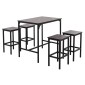 ΣΕΤ ΤΡΑΠΕΖΑΡΙΑ ΜΠΑΡ 5ΤΜΧ BOXY HM9882.13 ΜΑΥΡΟ ΜΕΤΑΛΛΟ-ΜΕΛΑΜΙΝΗ ΜΑΥΡΟ ΜΑΡΜΑΡΟ