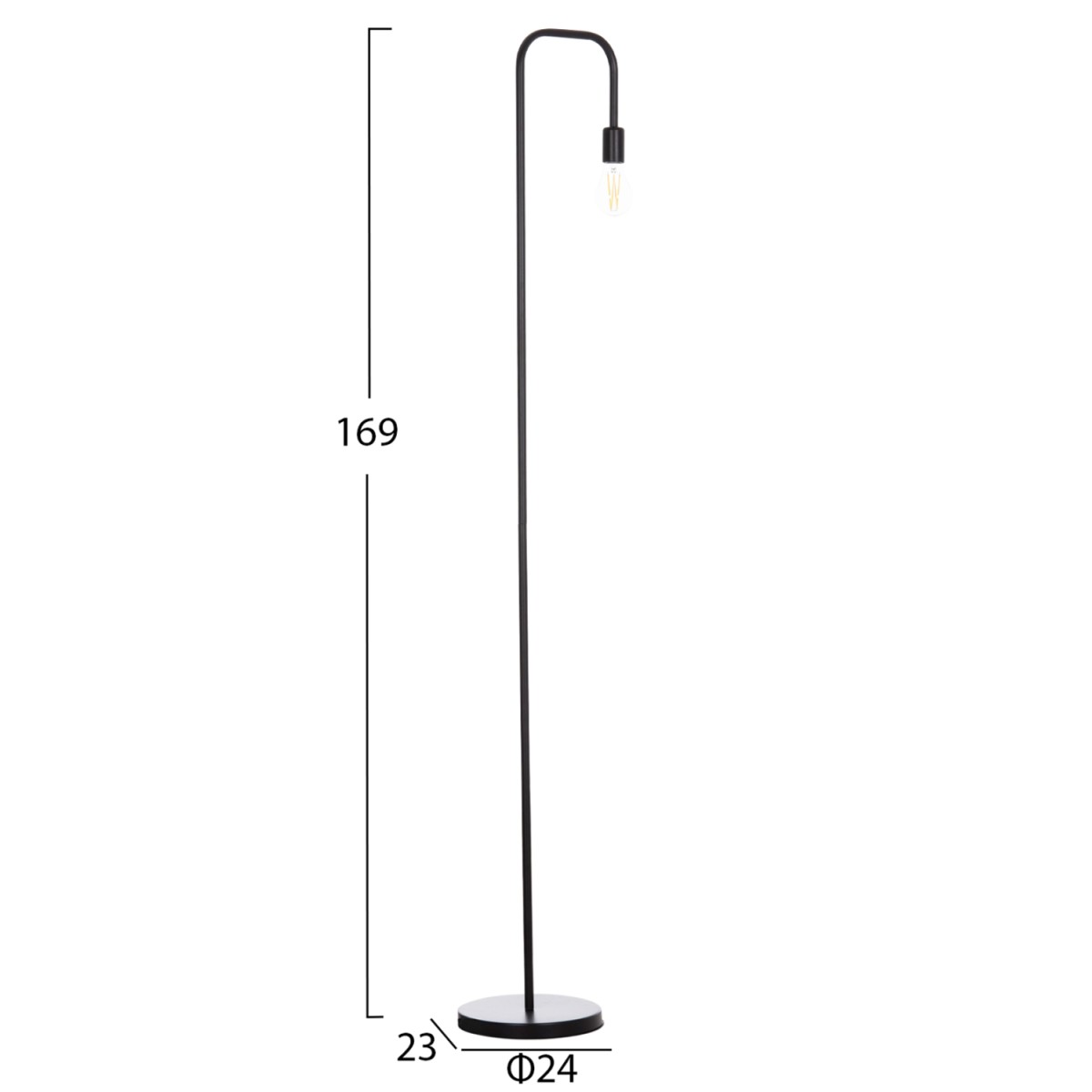 ΦΩΤΙΣΤΙΚΟ ΔΑΠΕΔΟΥ KRAMER HM7535.11 ΜΕΤΑΛΛΟ ΣΕ ΜΑΥΡΟ 23x169Υεκ.