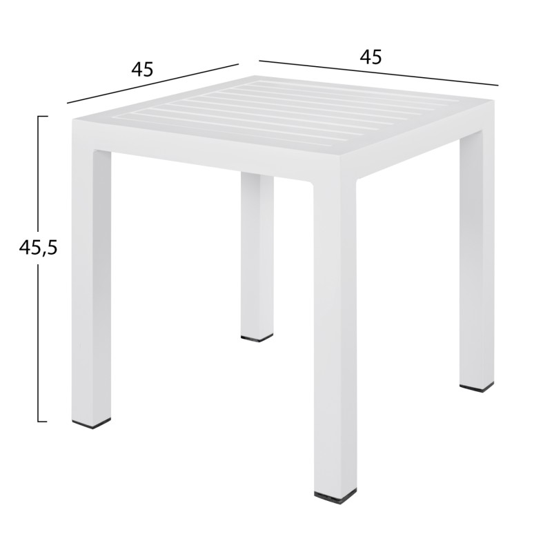 ΤΡΑΠΕΖΙ ΑΛΟΥΜΙΝΙΟΥ QIANA HM5402.01 ΛΕΥΚΟ 45x45x45,5Υ εκ.