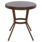 ΤΡΑΠΕΖΙ ΑΛΟΥΜΙΝΙΟΥ MOSES Φ70x76 εκ. BAMBOO LOOK HM5532.03 ΚΑΦΕ ΜΕ ΓΥΑΛΙ