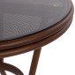ΤΡΑΠΕΖΙ ΑΛΟΥΜΙΝΙΟΥ MOSES Φ70x76 εκ. BAMBOO LOOK HM5532.03 ΚΑΦΕ ΜΕ ΓΥΑΛΙ