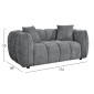 ΚΑΝΑΠΕΣ 2-ΘΕΣΙΟΣ LYKKE HM3324.01 ΓΚΡΙ ΥΦΑΣΜΑ 172x89x70Υεκ.