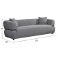 ΚΑΝΑΠΕΣ 3-ΘΕΣΙΟΣ ARCTIS HM3327.01 ΓΚΡΙ ΥΦΑΣΜΑ 229x88x88Υεκ.