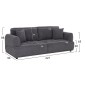 ΚΑΝΑΠΕΣ 3-ΘΕΣΙΟΣ STRUCTO HM3329.01 ΓΚΡΙ ΥΦΑΣΜΑ 227x94x88Υεκ.
