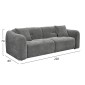 ΚΑΝΑΠΕΣ 3-ΘΕΣΙΟΣ JUNOA HM3333.01 ΓΚΡΙ ΥΦΑΣΜΑ 228x89x74Υεκ