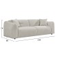 ΚΑΝΑΠΕΣ 3-ΘΕΣΙΟΣ JUNOA HM3333.02 ΕΚΡΟΥ ΥΦΑΣΜΑ 228x89x74Υεκ