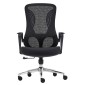 ΚΑΡΕΚΛΑ ΓΡΑΦΕΙΟΥ DECIFER HM1212.01 ΜΑΥΡO MESH-ΒΑΣΗ ΧΡΩΜΙΟΥ 61x60x110Υεκ.