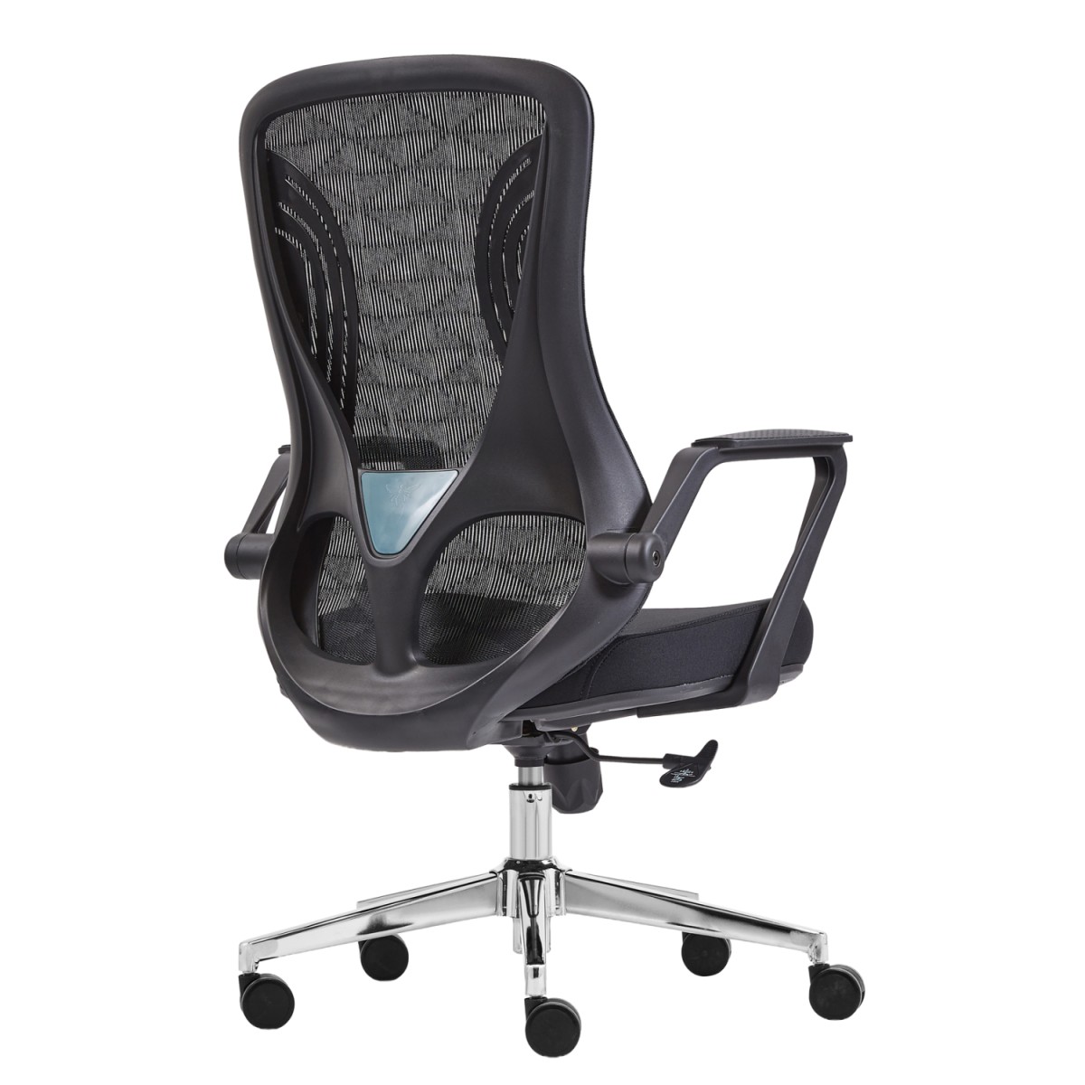 ΚΑΡΕΚΛΑ ΓΡΑΦΕΙΟΥ DECIFER HM1212.01 ΜΑΥΡO MESH-ΒΑΣΗ ΧΡΩΜΙΟΥ 61x60x110Υεκ.