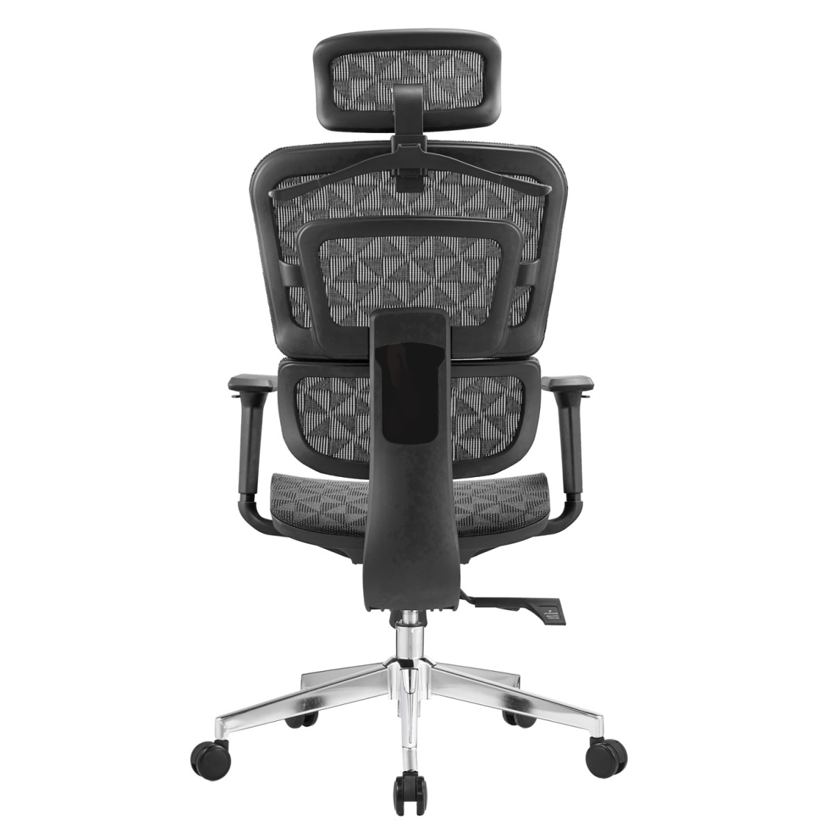 ΚΑΡΕΚΛΑ ΓΡΑΦΕΙΟΥ MODEN HM1215.01 ΜΑΥΡO MESH--ΒΑΣΗ ΧΡΩΜΙΟΥ 68x69x126Υεκ