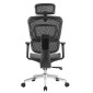 ΚΑΡΕΚΛΑ ΓΡΑΦΕΙΟΥ MODEN HM1215.01 ΜΑΥΡO MESH--ΒΑΣΗ ΧΡΩΜΙΟΥ 68x69x126Υεκ