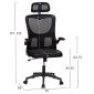 ΚΑΡΕΚΛΑ ΓΡΑΦΕΙΟΥ KESI HM1222.01 ΜΑΥΡO MESH & PP 61x62x125Υεκ.