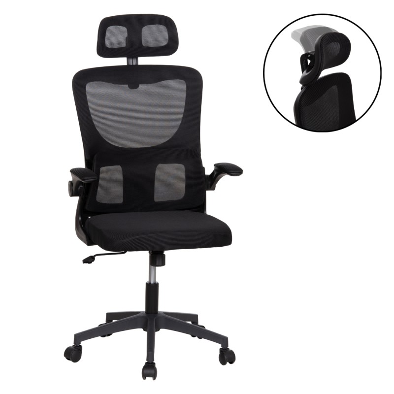 ΚΑΡΕΚΛΑ ΓΡΑΦΕΙΟΥ KESI HM1222.01 ΜΑΥΡO MESH & PP 61x62x125Υεκ.