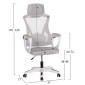 ΚΑΡΕΚΛΑ ΓΡΑΦΕΙΟΥ SALAS HM1223.02 P.P. ΛΕΥΚΟ-ΓΚΡΙ MESH ΥΦΑΣΜΑ 57x71x110-120Υεκ
