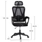 ΚΑΡΕΚΛΑ ΓΡΑΦΕΙΟΥ FRANTIC HM1224.01 ΜΑΥΡO MESH & ΠΟΛΥΠΡΟΠΥΛΕΝΙΟ 60x66x130Υεκ