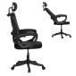 ΚΑΡΕΚΛΑ ΓΡΑΦΕΙΟΥ FRANTIC HM1224.01 ΜΑΥΡO MESH & ΠΟΛΥΠΡΟΠΥΛΕΝΙΟ 60x66x130Υεκ