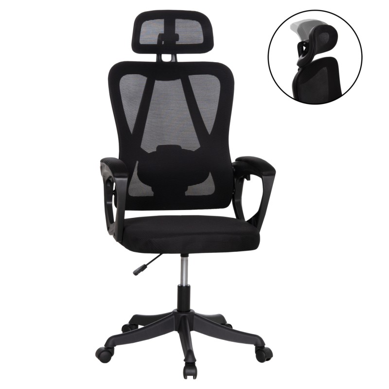 ΚΑΡΕΚΛΑ ΓΡΑΦΕΙΟΥ FRANTIC HM1224.01 ΜΑΥΡO MESH & ΠΟΛΥΠΡΟΠΥΛΕΝΙΟ 60x66x130Υεκ