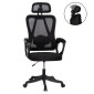 ΚΑΡΕΚΛΑ ΓΡΑΦΕΙΟΥ FRANTIC HM1224.01 ΜΑΥΡO MESH & ΠΟΛΥΠΡΟΠΥΛΕΝΙΟ 60x66x130Υεκ