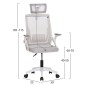 ΚΑΡΕΚΛΑ ΓΡΑΦΕΙΟΥ MATRON HM1226.02 ΛΕΥΚΟ PP--ΑΝΟΙΧΤΟ ΓΚΡΙ MESH 59x55x115Υεκ