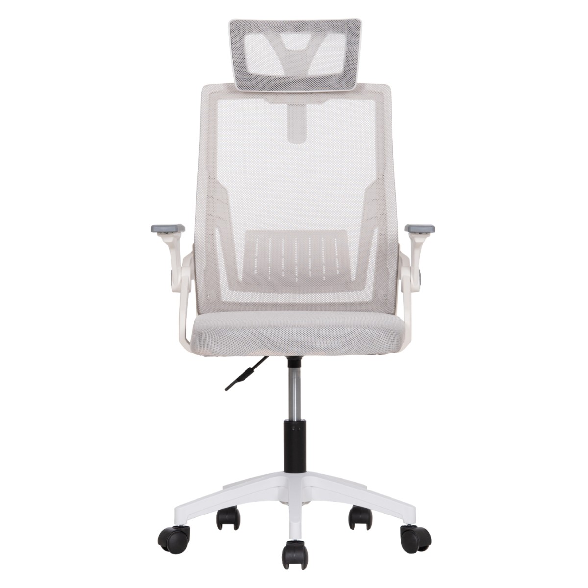 ΚΑΡΕΚΛΑ ΓΡΑΦΕΙΟΥ MATRON HM1226.02 ΛΕΥΚΟ PP--ΑΝΟΙΧΤΟ ΓΚΡΙ MESH 59x55x115Υεκ