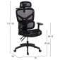 ΚΑΡΕΚΛΑ ΓΡΑΦΕΙΟΥ APEX HM1227.01 ΜΑΥΡO MESH & PP 70x66x113-130Υεκ