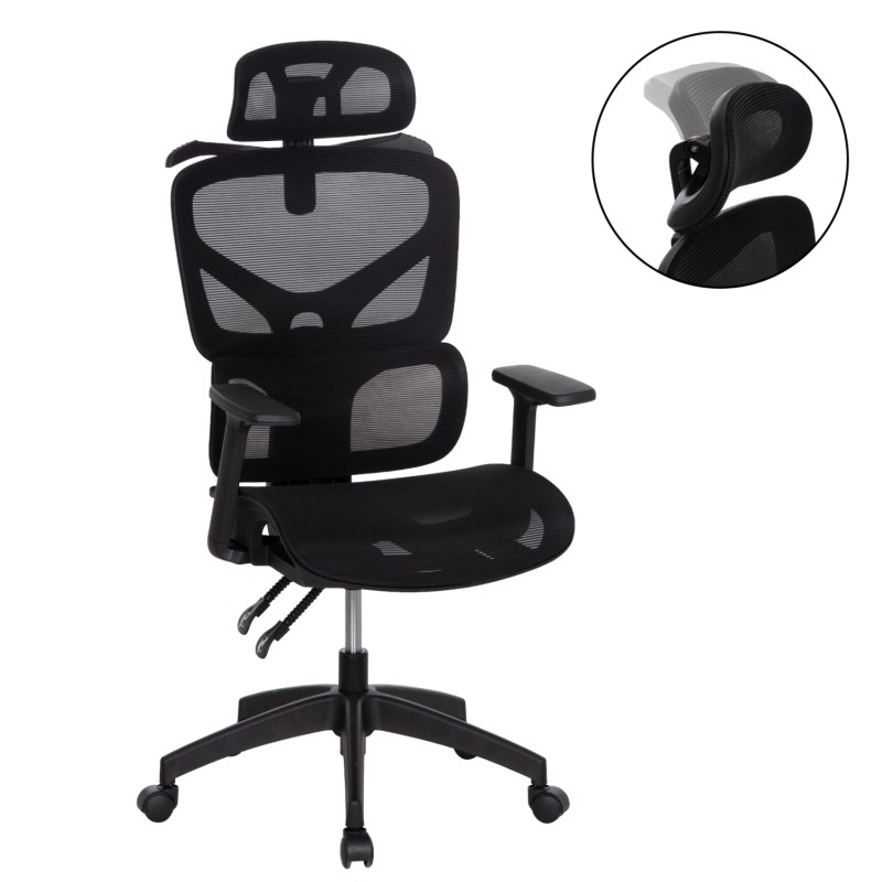 ΚΑΡΕΚΛΑ ΓΡΑΦΕΙΟΥ APEX HM1227.01 ΜΑΥΡO MESH & PP 70x66x113-130Υεκ