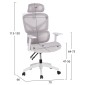 ΚΑΡΕΚΛΑ ΓΡΑΦΕΙΟΥ APEX HM1227.02 ΛΕΥΚΟ PP--ΑΝΟΙΧΤΟ ΓΚΡΙ MESH 70x66x113-130Υεκ