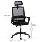 ΚΑΡΕΚΛΑ ΓΡΑΦΕΙΟΥ VELOCITY HM1229.01 ΜΑΥΡO MESH & PP 60x62x123Υεκ