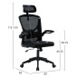 ΚΑΡΕΚΛΑ ΓΡΑΦΕΙΟΥ FLOATER HM1230.01 ΜΑΥΡO MESH & PP 62x62x115-125Υεκ