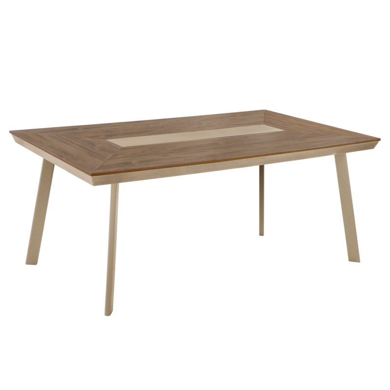 ΤΡΑΠΕΖΙ ΑΛΟΥΜΙΝΙΟΥ TABER HM5131.04 ΚΑΠΟΥΤΣΙΝΟ ΜΕ POLYWOOD TOP 200x100x75Υεκ