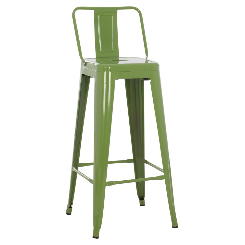 ΣΚΑΜΠΟ BAR ΜΕΤΑΛΛΙΚΟ MELITA ME ΠΛΑΤΗ ΣΕ LIGHT OLIVE GREEN HM8643.13 43Χ43Χ100Yεκ.