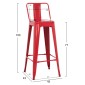 ΣΚΑΜΠΟ BAR ME ΠΛΑΤΗ ΜΕΤΑΛΛΙΚΟ MELITA-PRO HM8643.44 ΚΟΚΚΙΝΟ 42x42x100Υεκ.