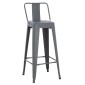 ΣΚΑΜΠΟ BAR ME ΠΛΑΤΗ ΜΕΤΑΛΛΙΚΟ MELITA-PRO HM8643.50 ΓΚΡΙ 42x42x100Υεκ.