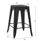 ΣΚΑΜΠΟ ΜΕΣΑΙΟΥ ΥΨΟΥΣ ΜΕΤΑΛΛΙΚΟ MELITA-PRO HM8573.42 ΜΑΥΡΟ ΜΑΤ 43x43x67Υεκ.