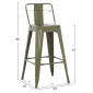 ΣΚΑΜΠΟ ΜΠΑΡ ΜΕΣΑΙΟΥ ΥΨΟΥΣ ΜΕΤΑΛΛΙΚΟ MELITA-PRO HM8574.43 DARK OLIVE GREEN 43x43x88Υεκ.
