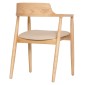 ΠΟΛΥΘΡΟΝΑ ΤΡΑΠΕΖΑΡΙΑΣ TARGA HM18336.11 RUBBERWOOD ΦΥΣΙΚΟ & PU ΕΚΡΟΥ 58x54x78Yεκ