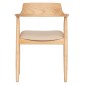 ΠΟΛΥΘΡΟΝΑ ΤΡΑΠΕΖΑΡΙΑΣ TARGA HM18336.11 RUBBERWOOD ΦΥΣΙΚΟ & PU ΕΚΡΟΥ 58x54x78Yεκ