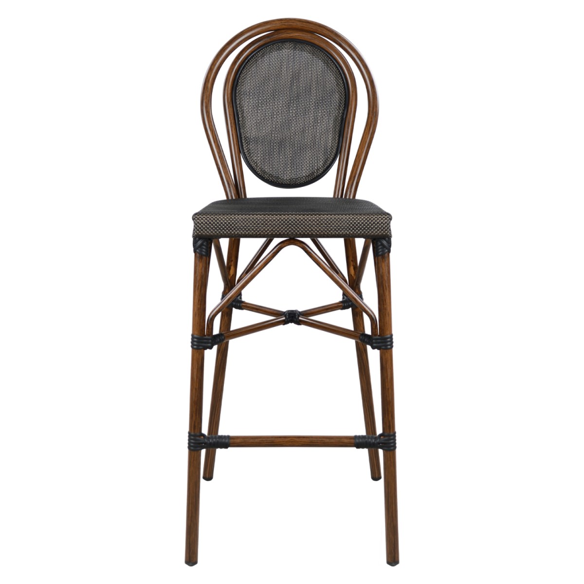 ΣΚΑΜΠΩ ΑΛΟΥΜΙΝΙΟΥ GIDEON BAMBOO LOOK ΚΑΦΕ ΜΕ TEXTLINE HM5059 47x61x115 εκ