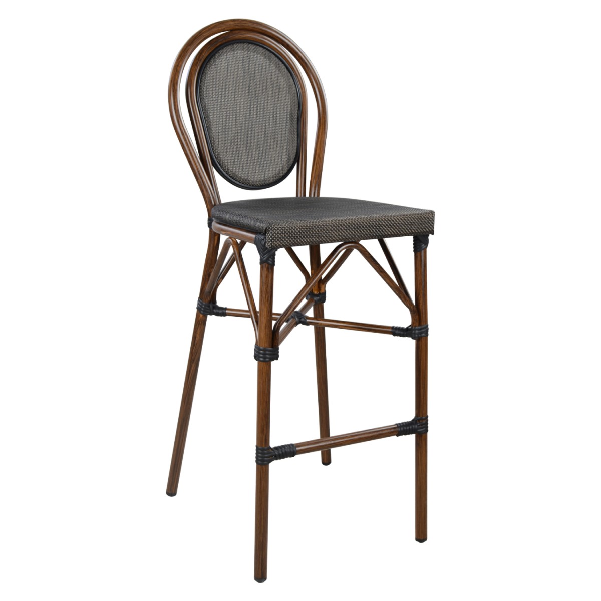 ΣΚΑΜΠΩ ΑΛΟΥΜΙΝΙΟΥ GIDEON BAMBOO LOOK ΚΑΦΕ ΜΕ TEXTLINE HM5059 47x61x115 εκ