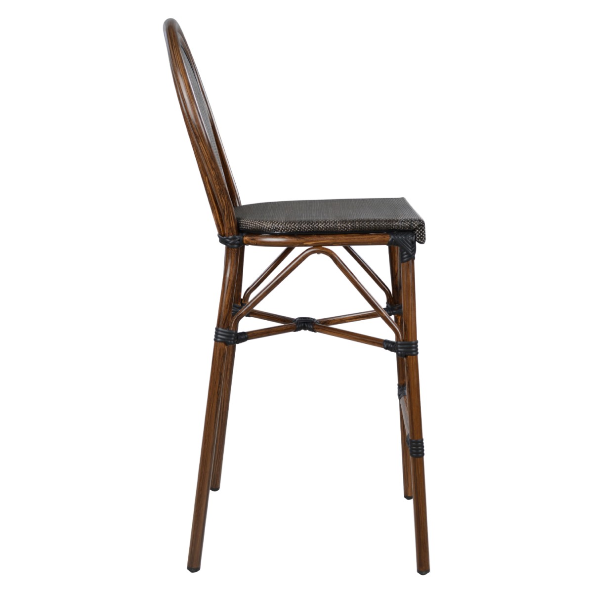 ΣΚΑΜΠΩ ΑΛΟΥΜΙΝΙΟΥ GIDEON BAMBOO LOOK ΚΑΦΕ ΜΕ TEXTLINE HM5059 47x61x115 εκ