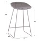 ΣΚΑΜΠΟ ΜΠΑΡ HM9299.10, ΓΚΡΙ, ΜΕΣΑΙΟΥ ΥΨΟΥΣ, 44x44x74 εκ.