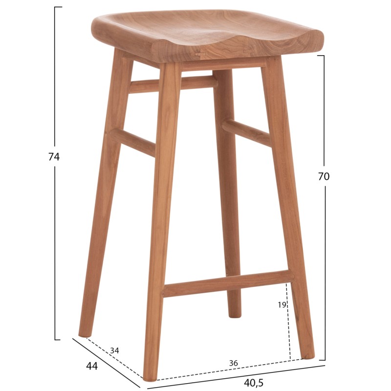 ΣΚΑΜΠΟ ΜΠΑΡ BOLMAR HM18108 ΞΥΛΟ ΤΕΑΚ ΣΕ ΦΥΣΙΚΟ 40.5x44x74Υεκ.