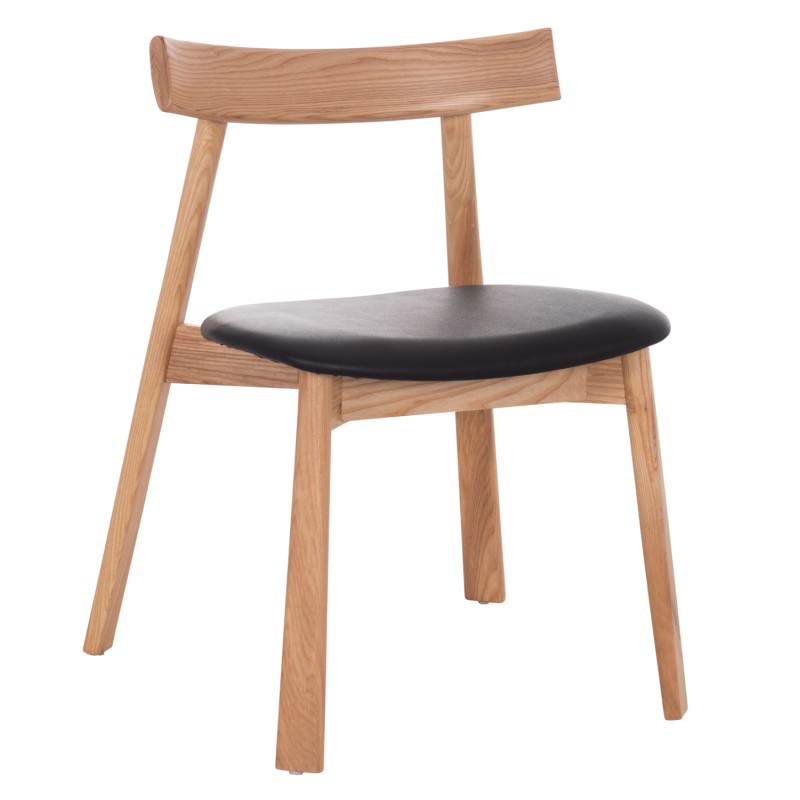 KΑΡΕΚΛΑ ΤΡΑΠΕΖΑΡΙΑΣ SEKAN HM18245.04 RUBBERWOOD-ΜΑΥΡΟ PU 60x54x72Υεκ